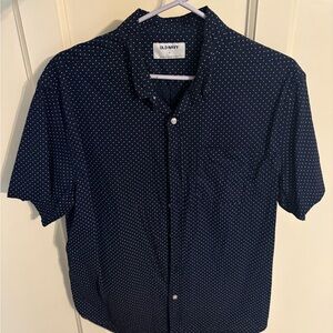 Old Navy Men's Dark Blue Polka Dot Shirt